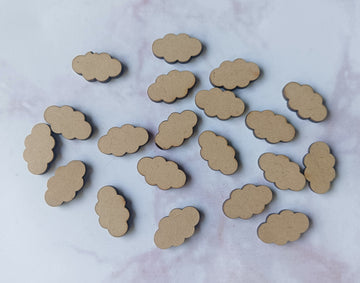 Cloud Shape MDF Small Cutout, Custom Small MDF Patterns - Pack of 20