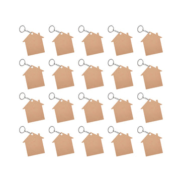 MDF House Shape DIY Blank Keychain Sets ( Set of 20)