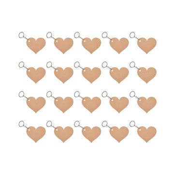 MDF Heart Pattern Custom DIY Blank Keychain Sets ( Set of 20)