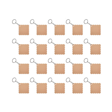 MDF Square Pattern Custom DIY Blank Keychain Sets ( Set of 20)