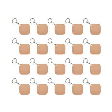 MDF Square Pattern Smooth Corner DIY Blank Keychain Sets ( Set of 20 )