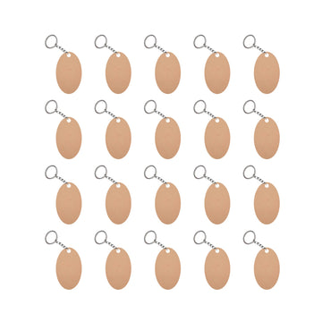 MDF Oval Shape DIY Blank Keychain Sets ( Set of 20)