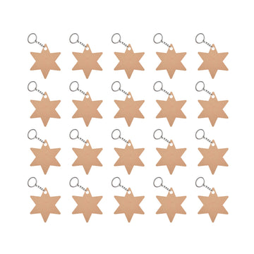MDF Star Shape DIY Blank Keychain Sets ( Set of 20)