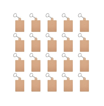 MDF Rectangular Pattern DIY Blank Keychain Sets ( Set of 20 )