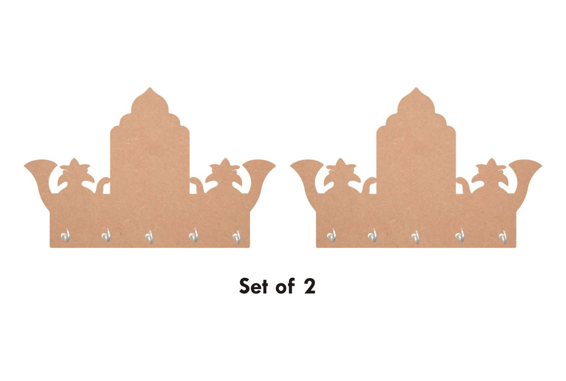 MDF Traditional Shahnai Pattern Key Holder - Set of 2