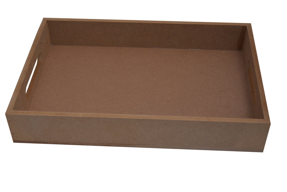 Rectangular Unfinished Plain MDF Tray for Decoupage with 6 Coasters