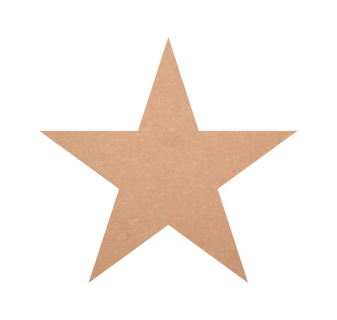 MDF Star Shape Cutouts, Paintable Star Shapes