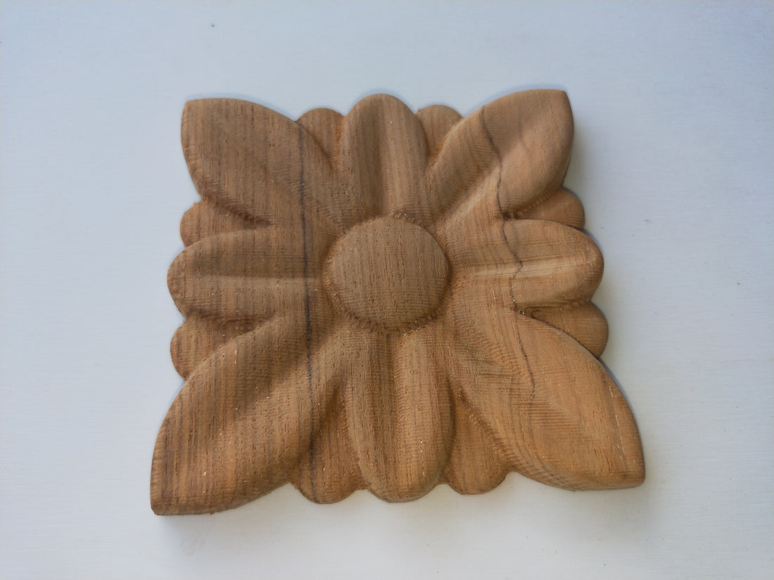 Decorative Square Applique for Furniture, Onlays Wood Carving