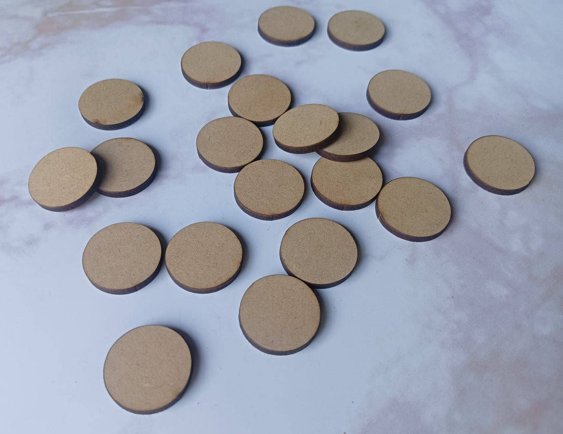 Round Circle MDF Small Cutout, Round MDF Elements - Pack of 20