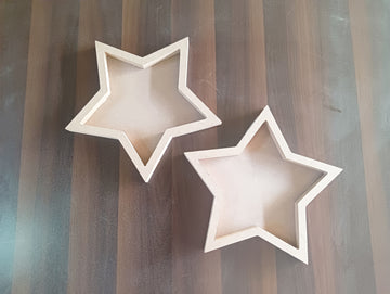 MDF Star Shape Bordered Base - Set of 2  ( Small + Big )