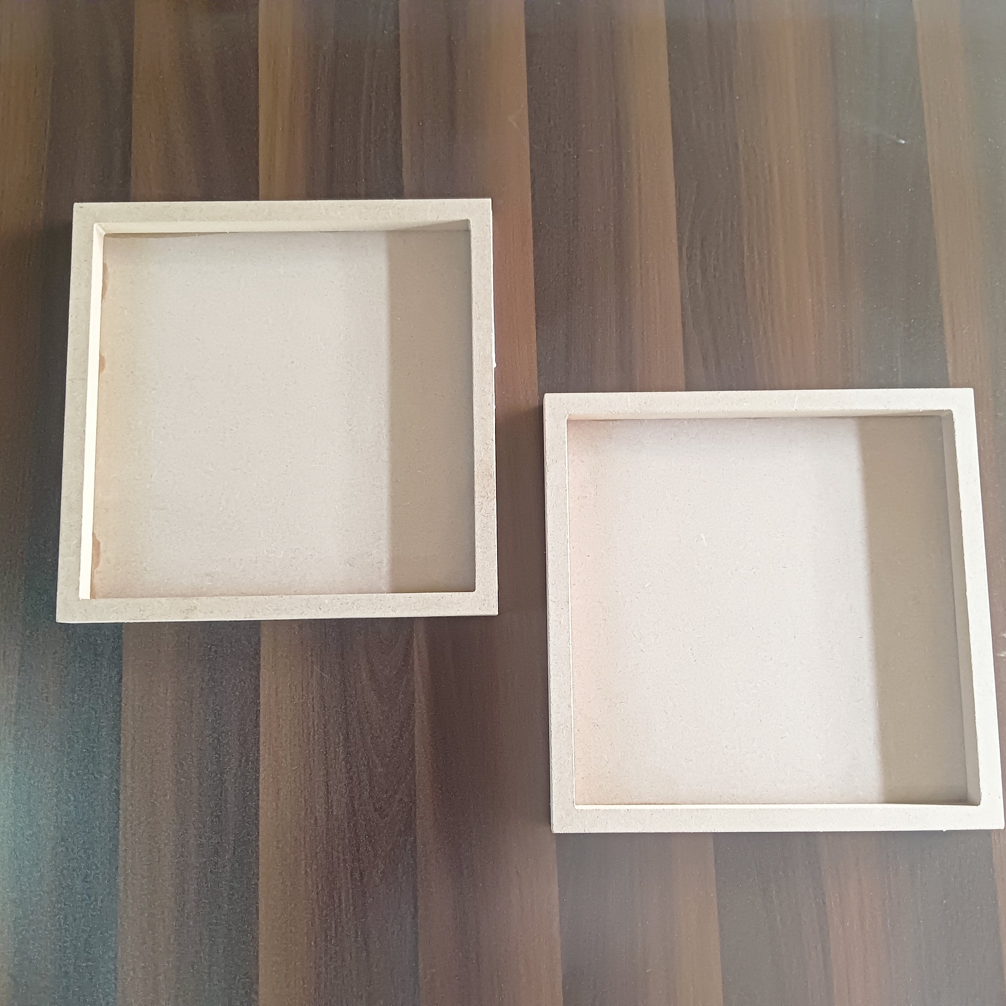 MDF Square Shape Bordered Base - Set of 2  ( Small + Big )