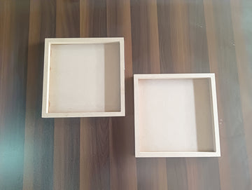 MDF Square Shape Bordered Base - Set of 2  ( Small + Big )