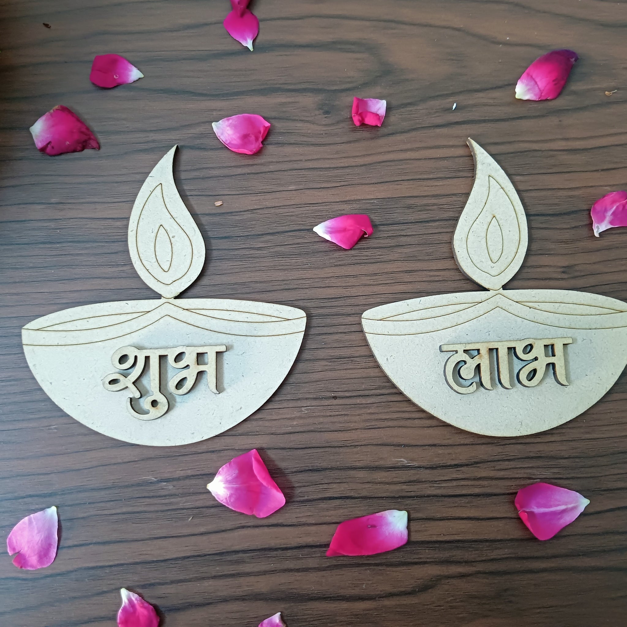 MDF DIYA Shape Shubh Labh Cutouts