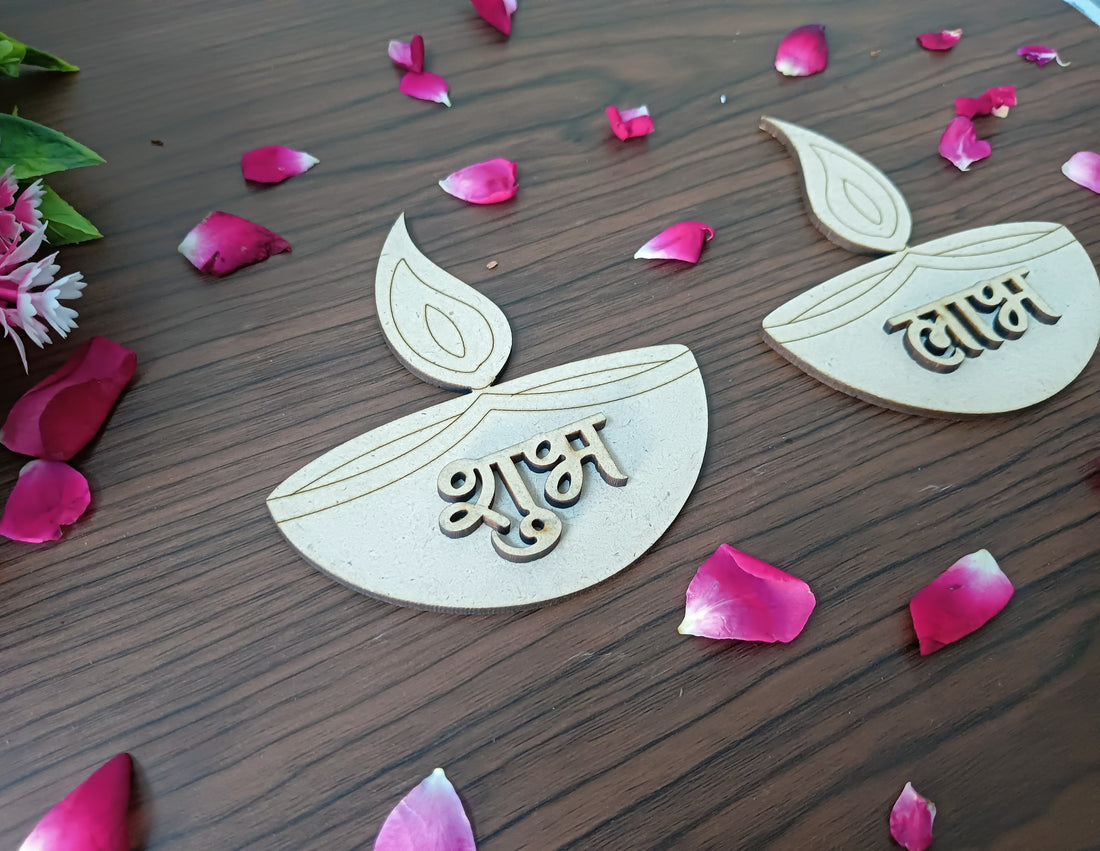 MDF DIYA Shape Shubh Labh Cutouts