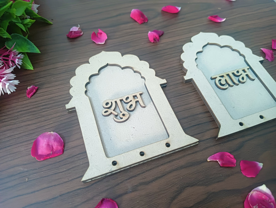 MDF Jharokha Design Shubh Labh Cutouts for Decoration