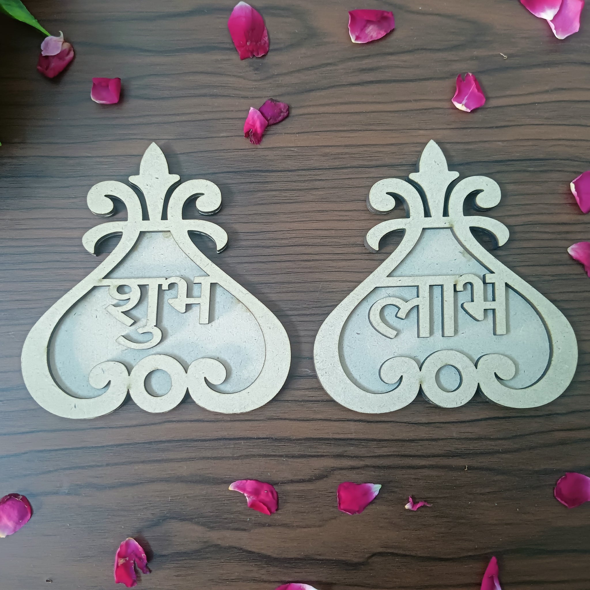 MDF Floral Patter Shubh Labh Cutouts