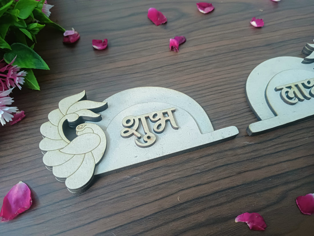 MDF Peacock Design Shubh Labh Cutouts