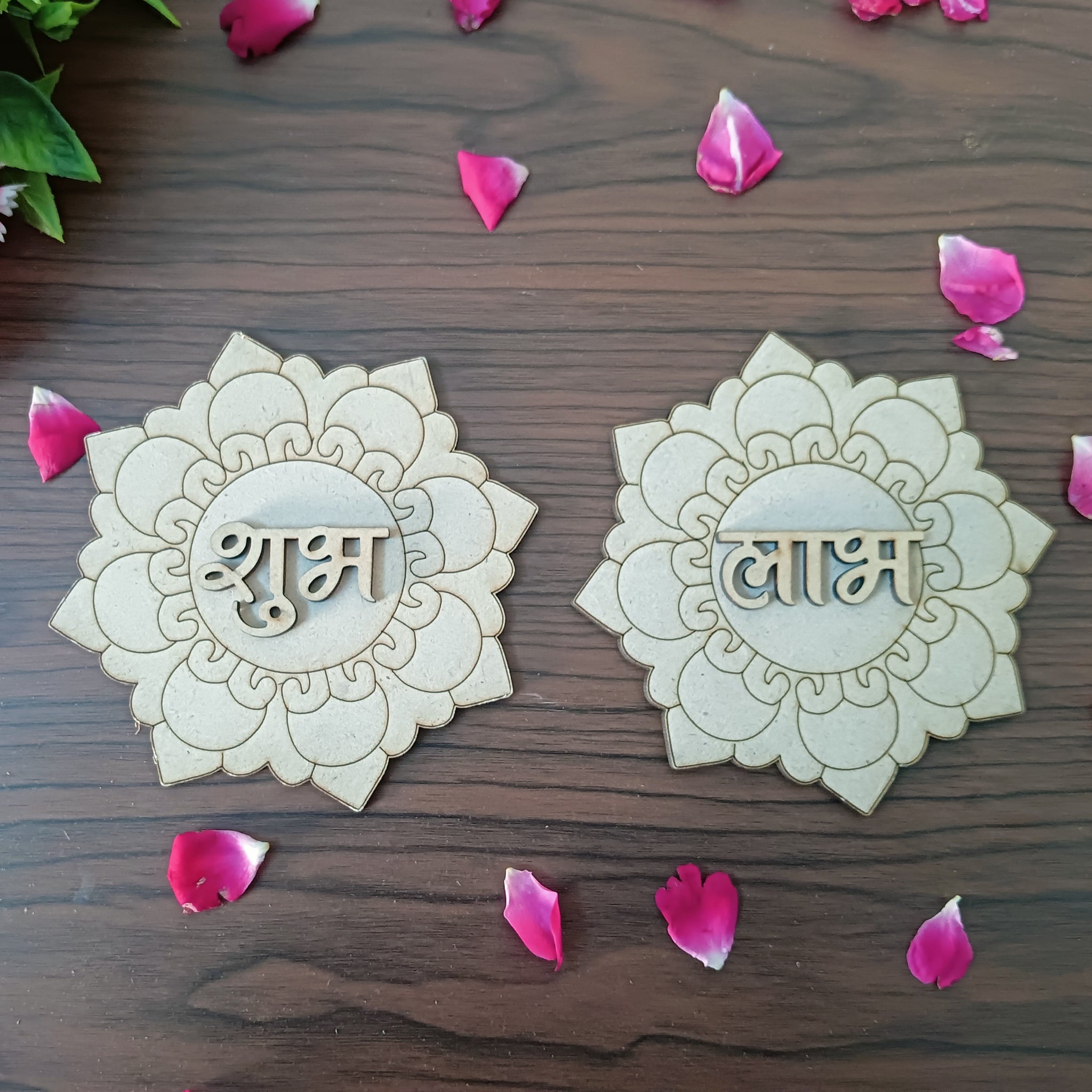 MDF Line Art Octagon Pattern Shubh Labh Cutouts