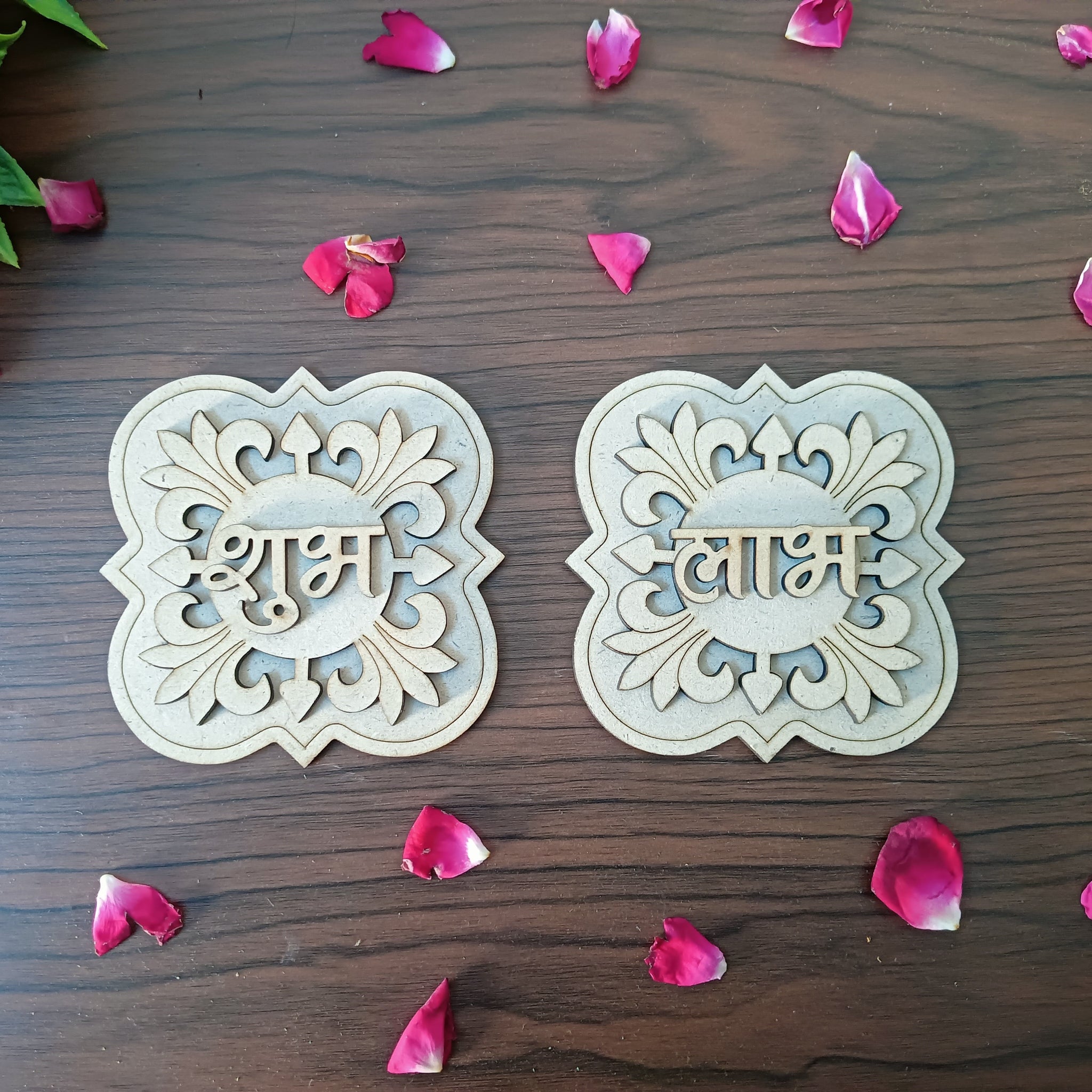 MDF Motif Corner Pattern Shubh Labh Cutouts