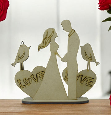 MDF Valentine day Couple for Gift and Decorations