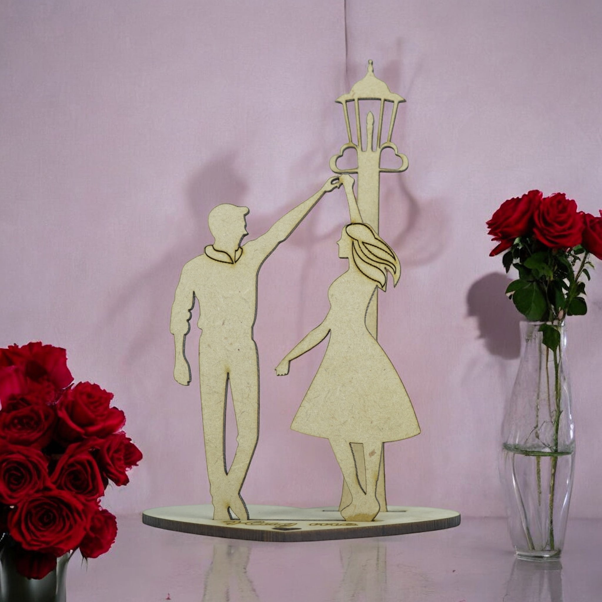 Elegant MDF Couple Silhouette – Love & Romance Theme