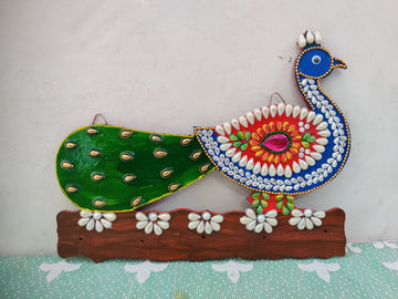 Peacock Shape Meenakari Art Work Key Hanger