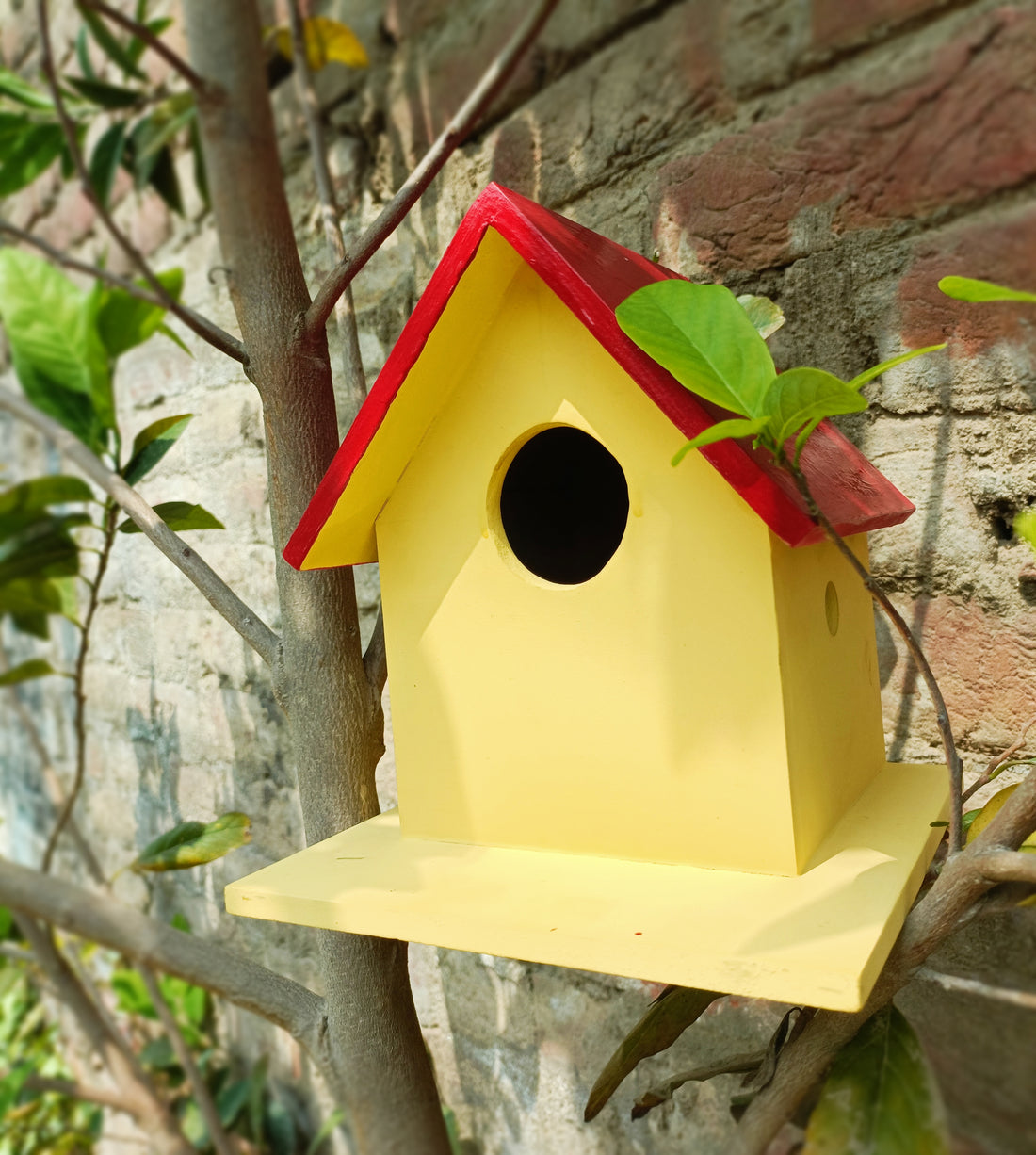 KV Crafts Wooden Birds House Nest for Balcony and Garden Hanging