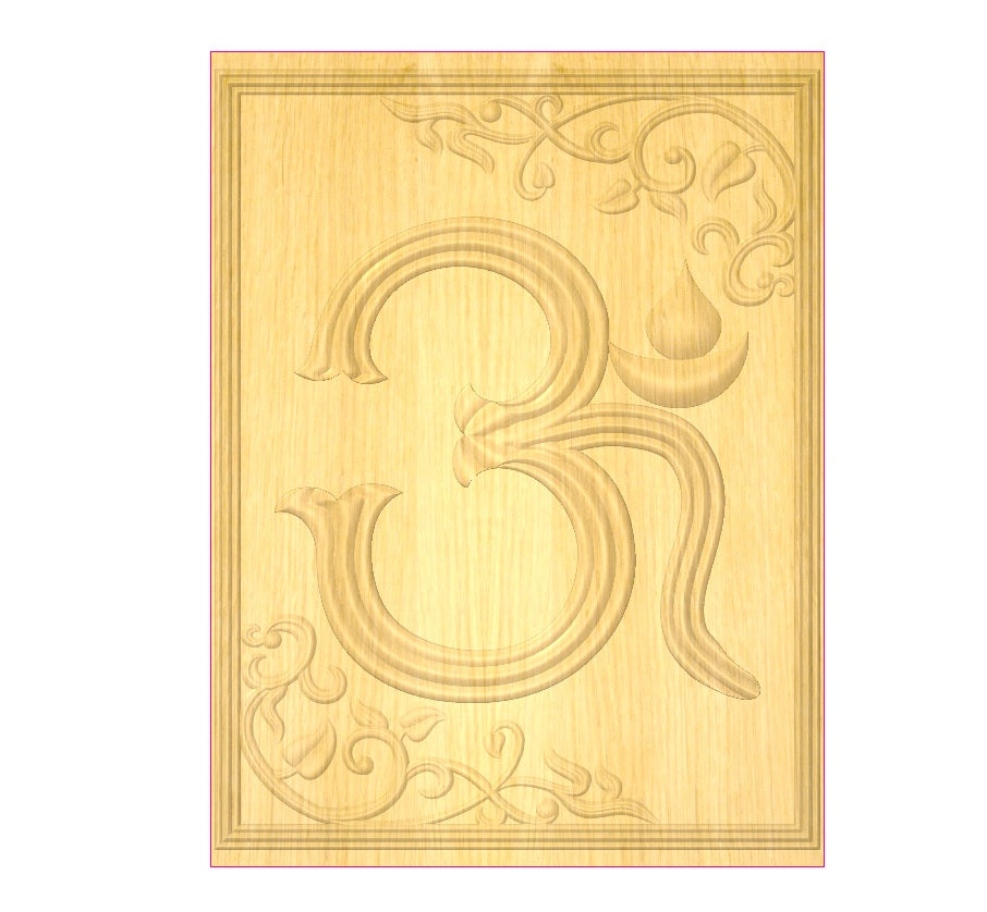 Om Pattern Unique Designs Wooden Carved Centerpieces