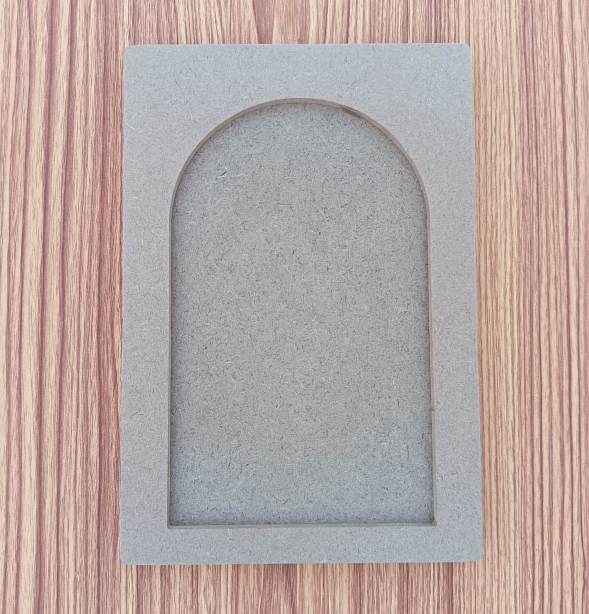 DIY Plain MDF Jharokha Base Cutout in Top Round Shape