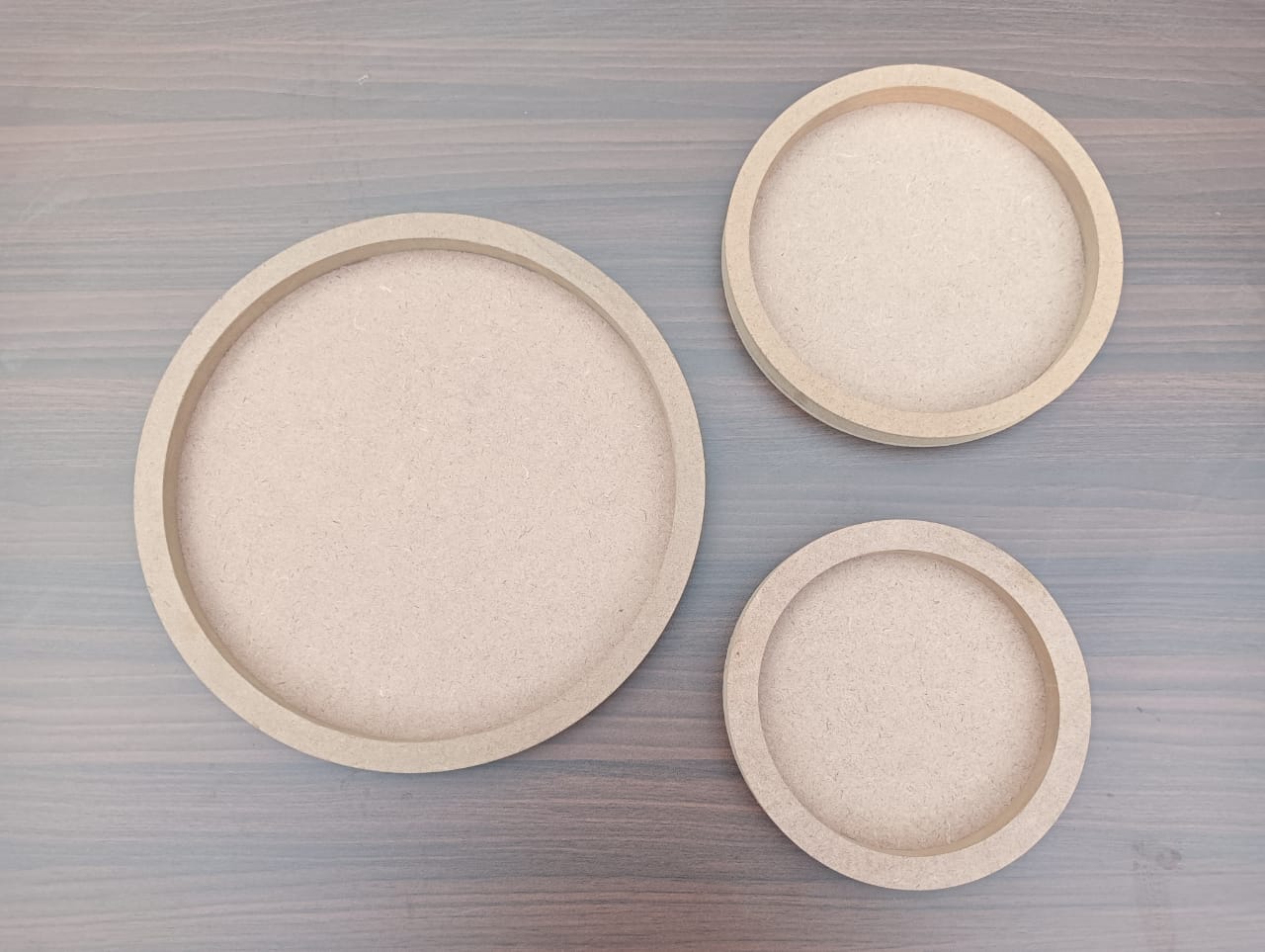 MDF Plain Round Circle Bordered Base for DIY project