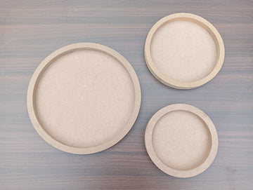 MDF Plain Round Circle Bordered Base for DIY project