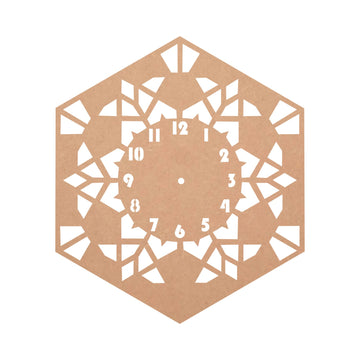 DIY MDF Custom Designer Hexagon Pattern Clock Base