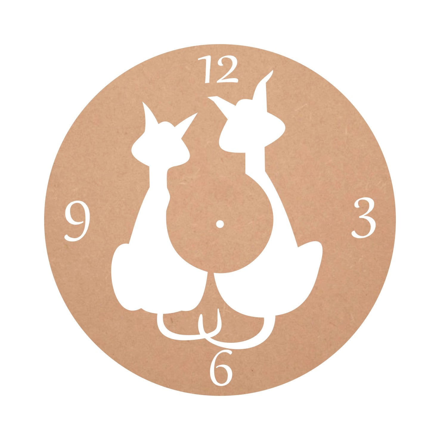 DIY MDF Sitting Cat Style Clock Base