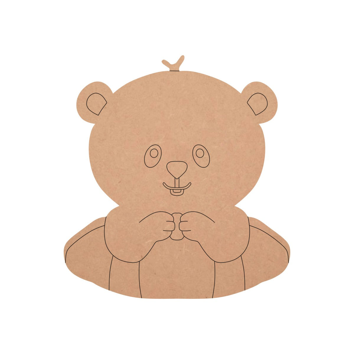 Little Teddy Bear Style Unfinished MDF Cutout, Paintable Fridge Magnet Animal Doodle