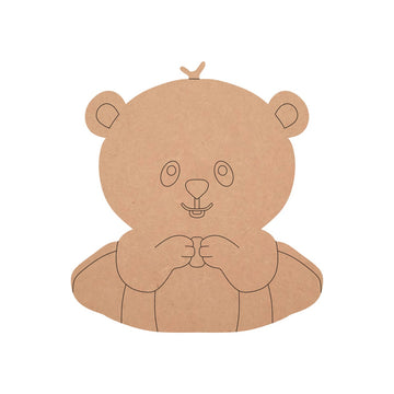 Little Teddy Bear Style Unfinished MDF Cutout, Paintable Fridge Magnet Animal Doodle