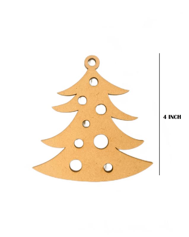 KV Crafts MDF Wooden Christmas Ornaments Cutout for Tree Decoration Paintable Blank Snowflake (Pack of 18)