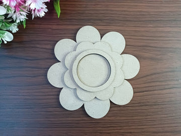 MDF 3 Layer Flower Pattern T-Light Candle Holder