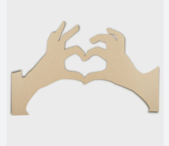 MDF Heart Hand Shape Cutouts for  Art and Craft