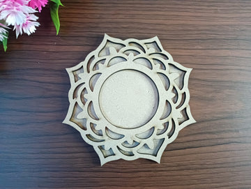 MDF Round Jali Pattern T-Light Candle Holder