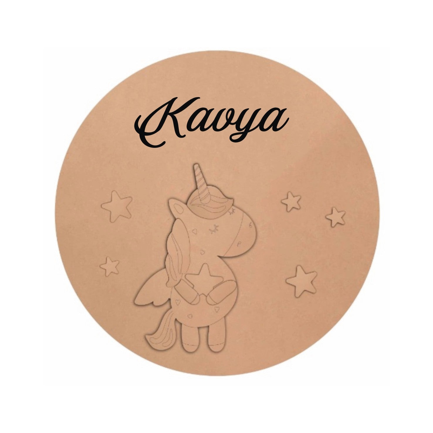 Unicorn Shape MDF Baby Name Sign