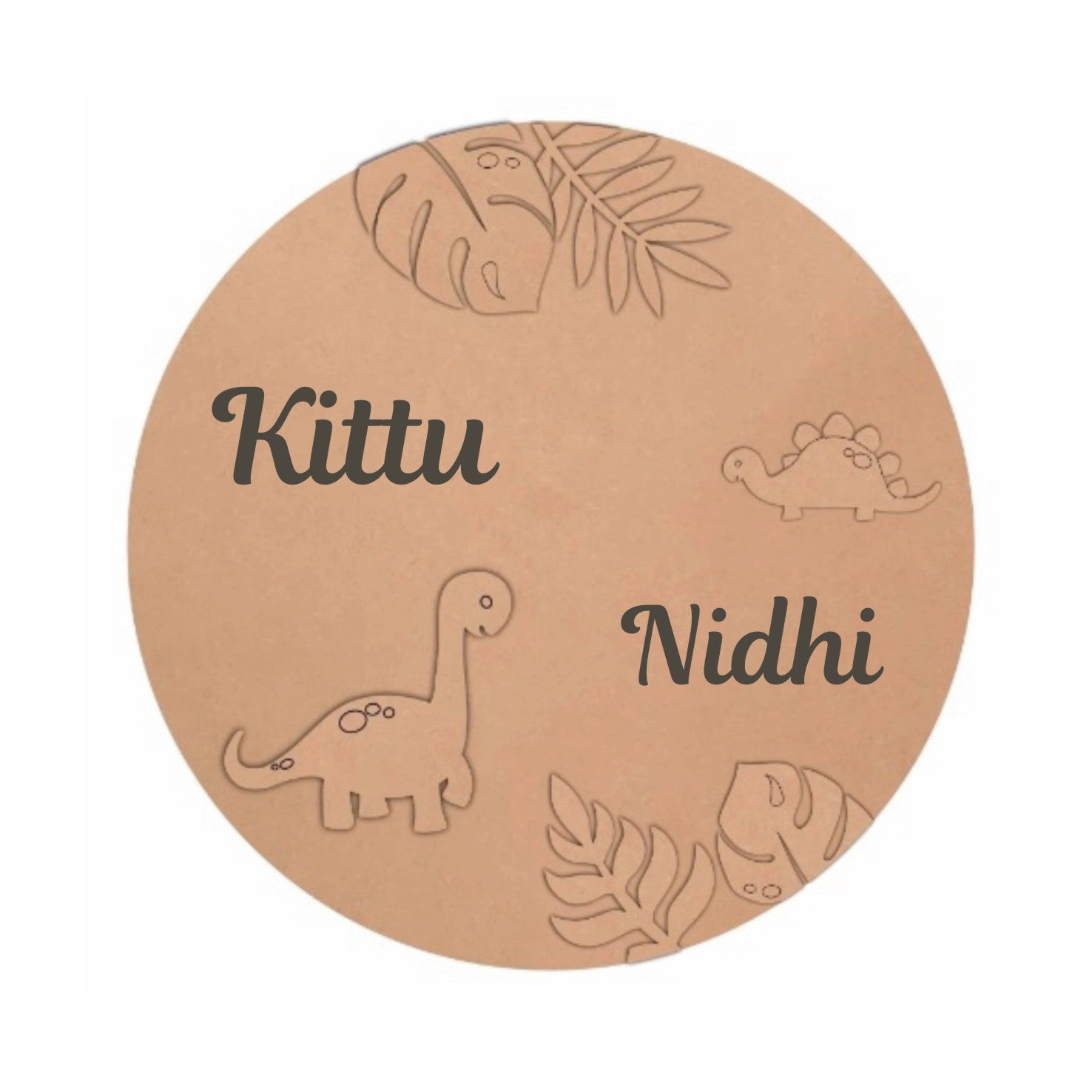 MDF Dino Pattern Kids Room Decor Board