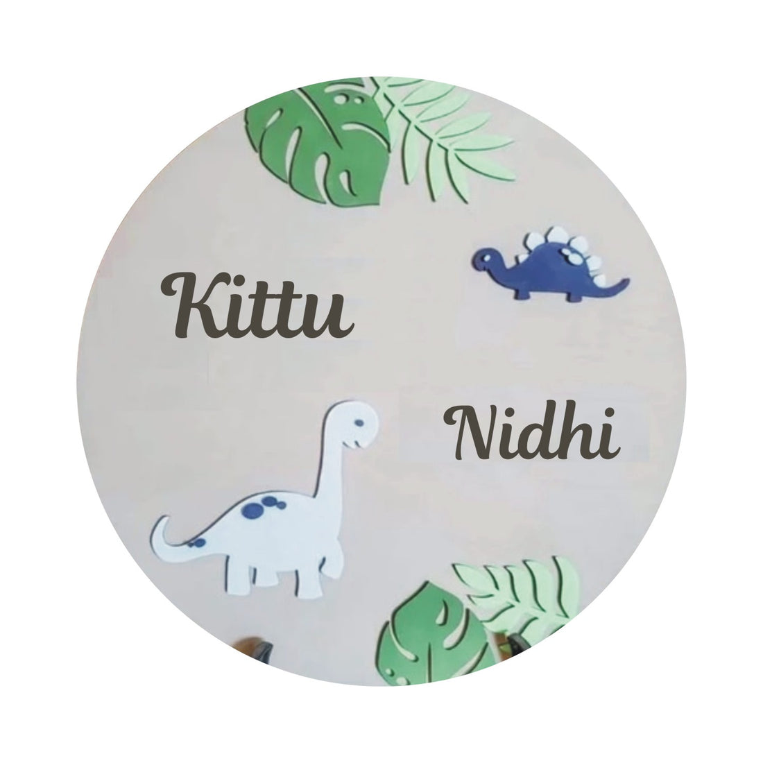 MDF Dino Pattern Kids Room Decor Board