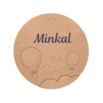 MDF Airballoon Style Baby Name Plaque