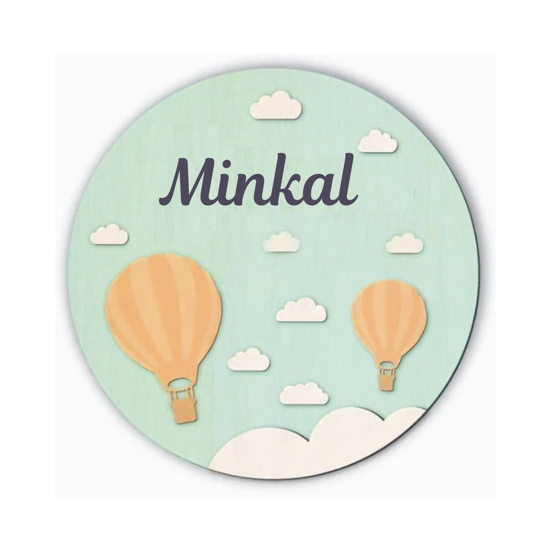 MDF Airballoon Style Baby Name Plaque