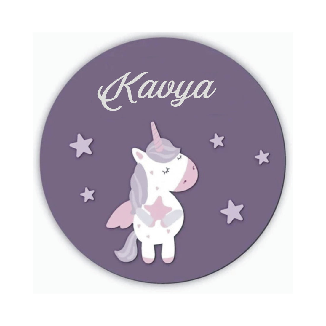 Unicorn Shape MDF Baby Name Sign