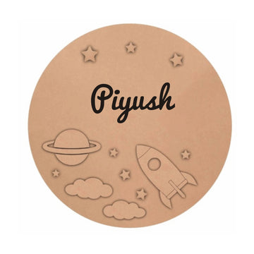 MDF Space Theme Customized Child Name Board