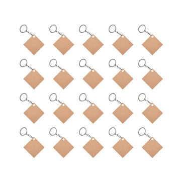 MDF Square Shape DIY Blank Keychain Sets ( Set of 20)