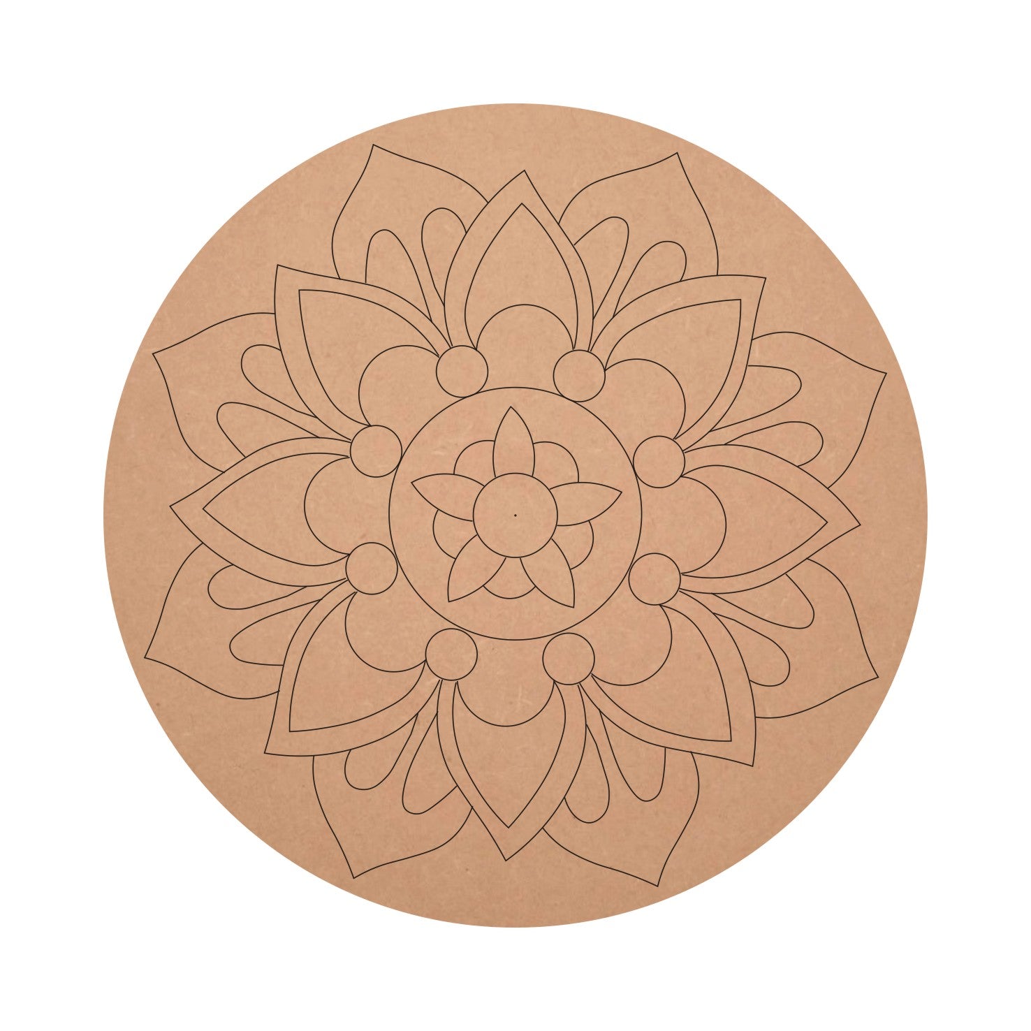 Pre marked MDF Custom Pattern Design Mandala