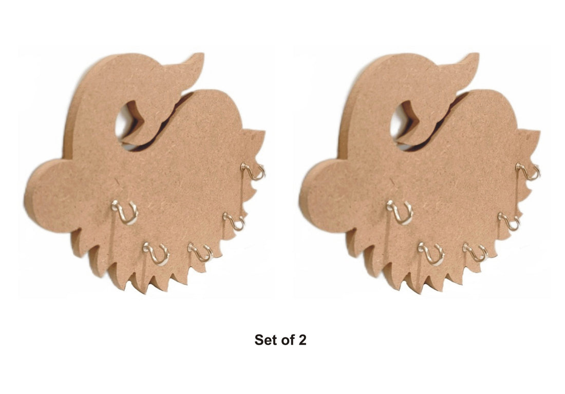 KV Crafts DIY MDF Peacock Design Key Holder - Set of 2