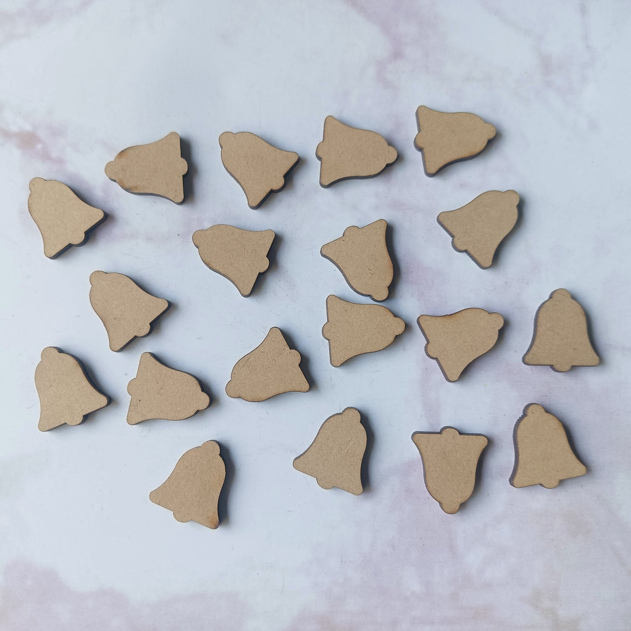 Bell Style MDF Small Cutout Pack, DIY Small Embellishments - Pack of 20